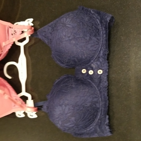 💕LAURA ASHLEY💕 2 Pack Bras ~ Pink & Blue Lace 34C NWT - Picture 5 of 15